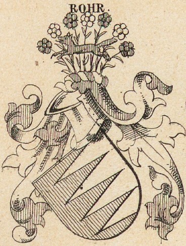Das Wappen der Familie v. Rohr in der Wappensammlung "Siebmacher"